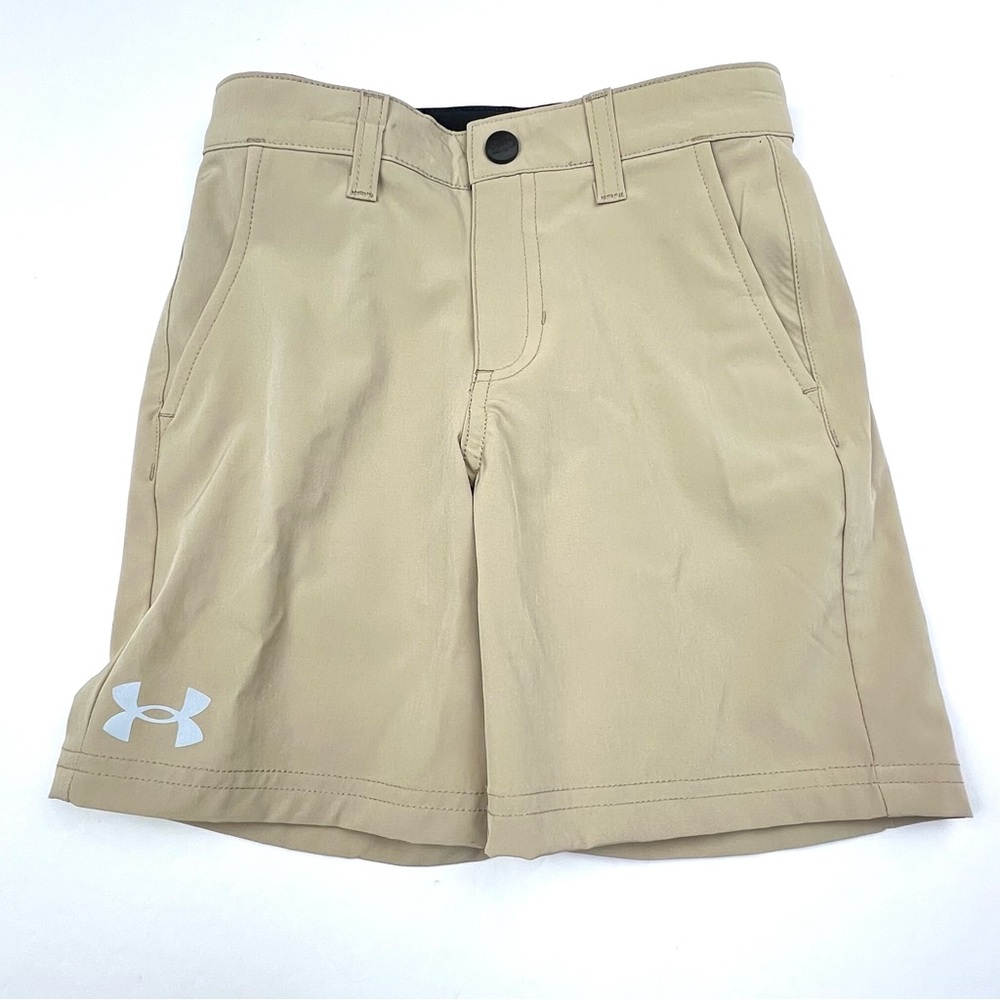 Under Armour Boys Size 4 Shorts Land to Water UPF 50 Desert Sand